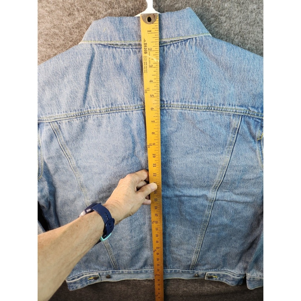 Civil Regime Embroidered Denim Trucker Jacket Streetwear -‎ Size Medium - Picture 10 of 16